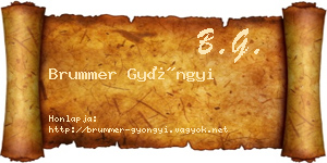 Brummer Gyöngyi névjegykártya